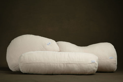 Amarae pillow styled in a serene bedroom setting