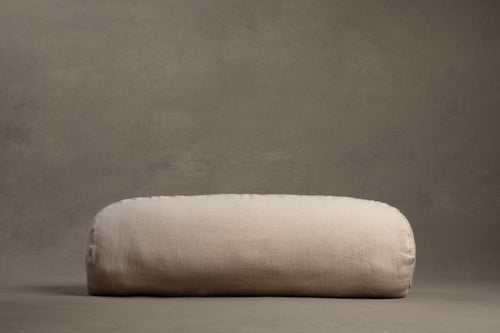 Amarae Baguette body pillow in natural linen, designed for comfortable sleep positioning, full-body support, and restorative rest.